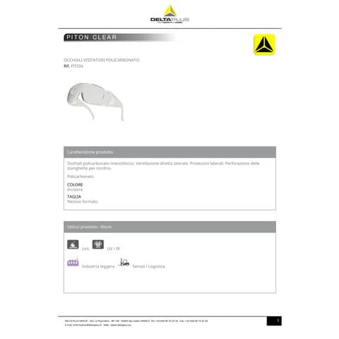 GOSPTIN DELTA PLUS - Occhiali Protettivi | Lente: Trasparente - Foto 7
