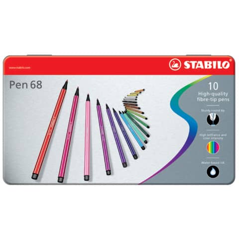 STABILO Pen 68 Scatola Metallo 20 Colori